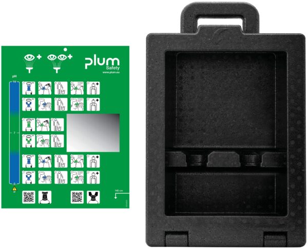 Plum iBox 2 – tom øyeskylleboks med plass til to flasker. Støvsikker, transportabel og med klar front for full oversikt.