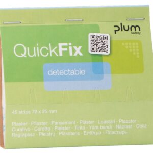 Plum QuickFix Refill med 45 detekterbare plaster – sikker og hygienisk beskyttelse av små sår.