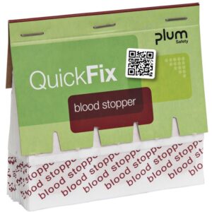 Plum QuickFix Refill med 45 Blood Stopper plaster – rask og trygg stans av mindre blødninger.
