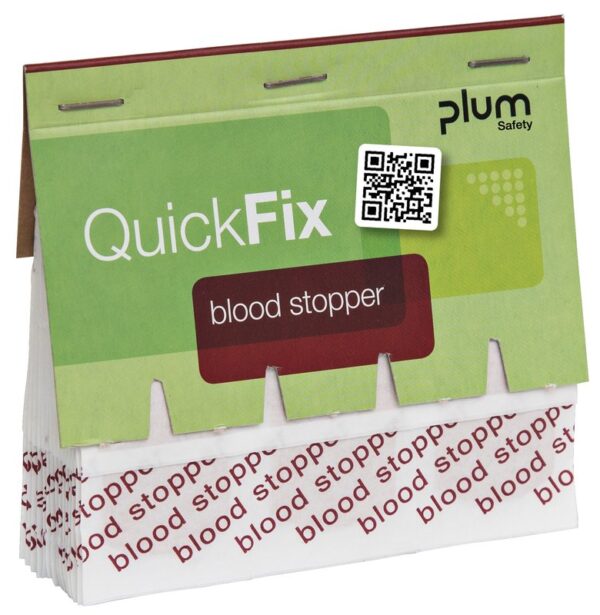 Plum QuickFix Refill med 45 Blood Stopper plaster – rask og trygg stans av mindre blødninger.