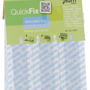 Plum QuickFix Detekterbare Long plaster refill med ekstra lange blå, metalldetekterbare plaster.