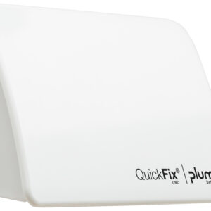 Plum QuickFix UNO hvit dispenser uten refill, kompakt og hygienisk plasterdispenser.