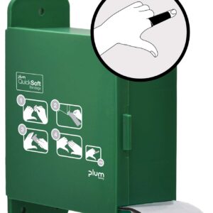 Plum QuickSoft Cohesive Bandage dispenser med svart selvheftende bandasje for fingre og ledd.