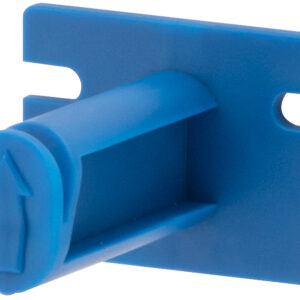 Blå veggholder for Plum pH-nøytral øyeskyll DUO 500 ml, veggmontert løsning for førstehjelp.